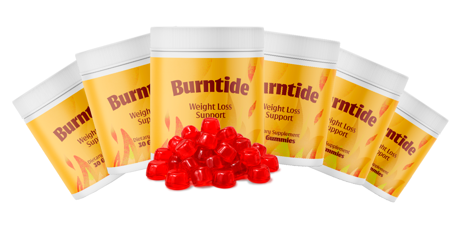 Potes de Burntide com gomas vermelhas